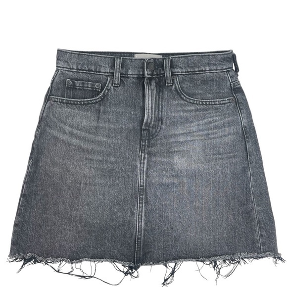 Everlane Washed Black Denim Skirt with Distressed Hem, 27 - Picture 11 of 11